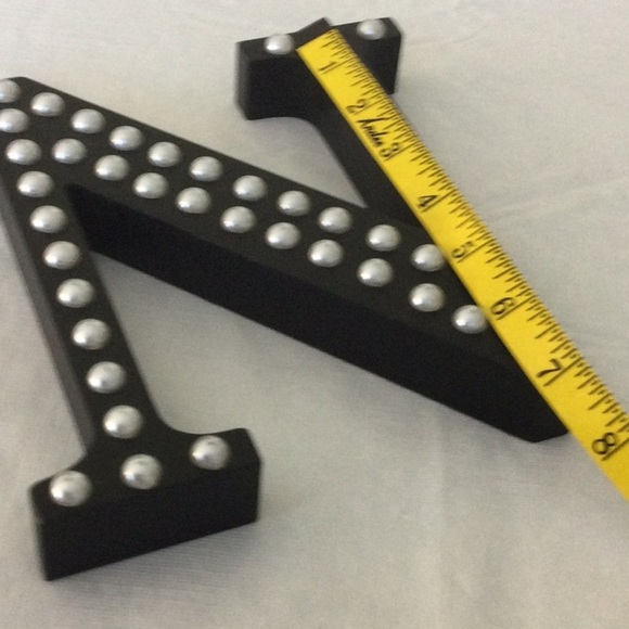 Black Decorative Letter N with White Dots - Picture 3 of 4